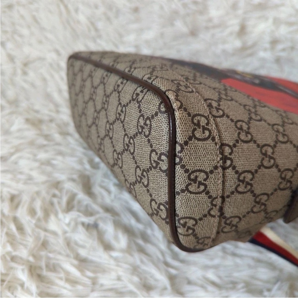 Gucci Beige Cat Print Backpack with Red Accent - Picture 8 of 16